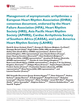 Management of Asymptomatic Arrhythmias