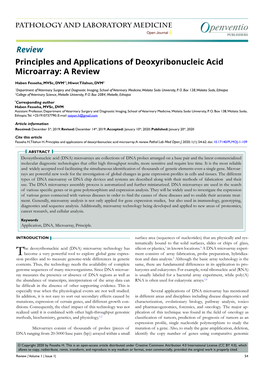 Principles and Applications of Deoxyribonucleic Acid Microarray: a Review
