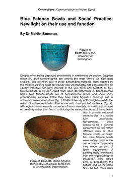 Blue Faience Bowls and Social Practice: New Light on Their Use and Function