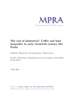 Coffee and Land Inequality May 2011 Draft