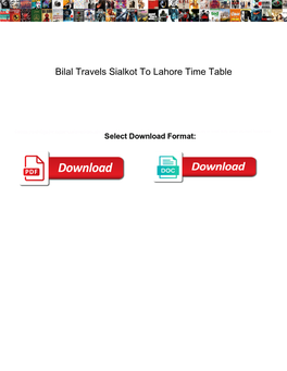 Bilal Travels Sialkot to Lahore Time Table