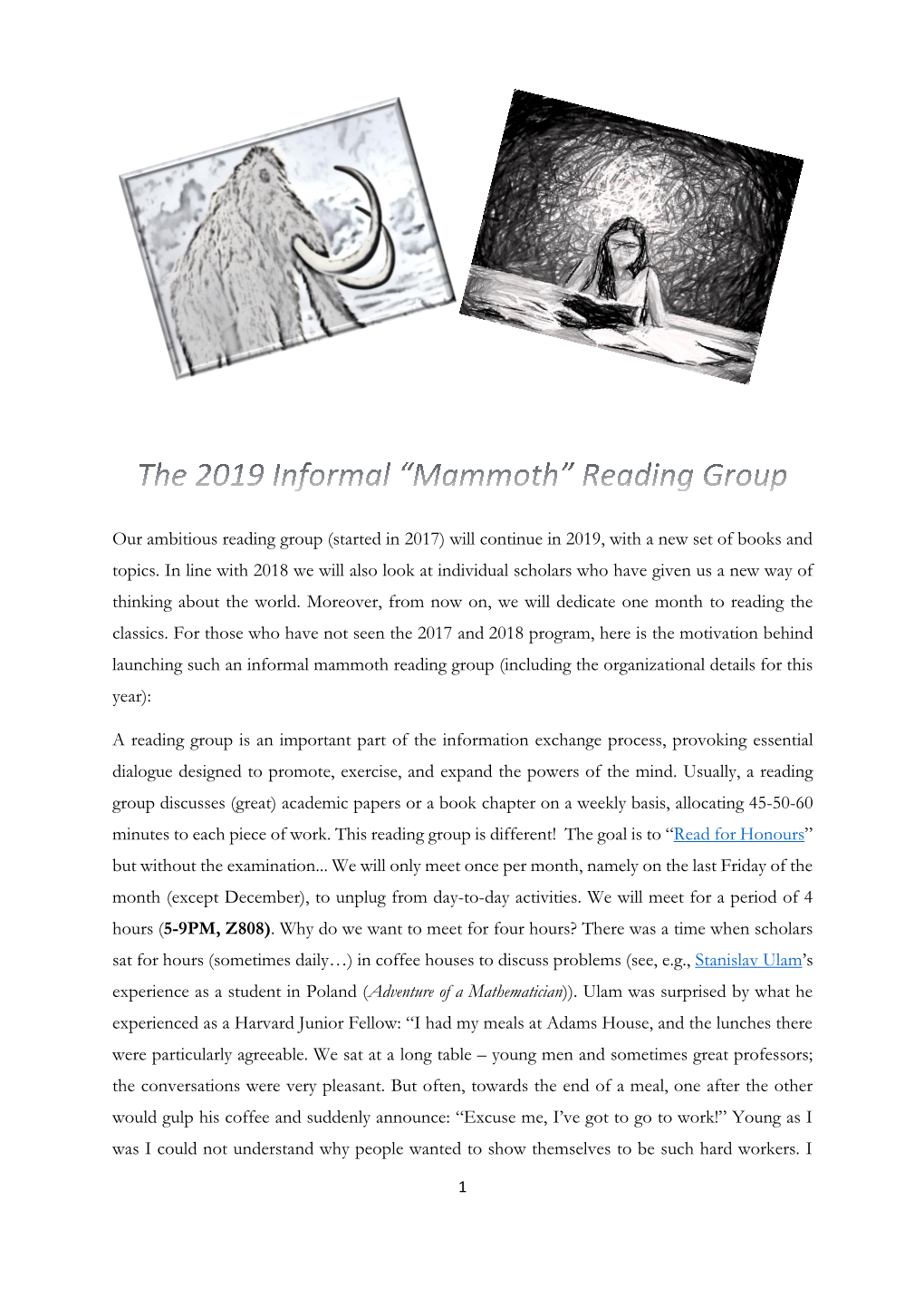 Reading Group 2019