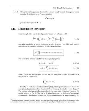 1.15 Dirac Delta Function 83