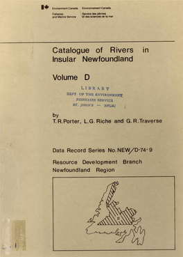Catalogue of Rivers in Insular Newfoundland Volume D