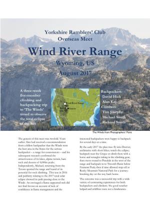 2017 USA, Wyoming, Wind River Range