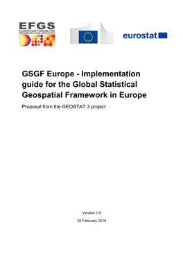 GSGF Europe - Implementation Guide for the Global Statistical Geospatial Framework in Europe