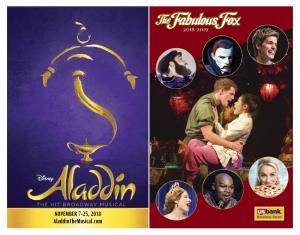 NOVEMBER 7-25, 2018 Aladdinthemusical.Com We Are Delighted to Announce the 2018-2019 U.S