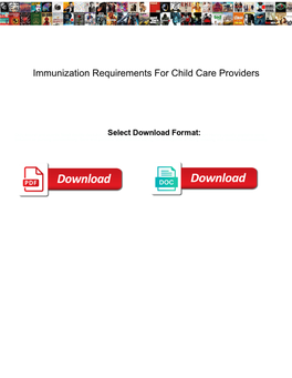 Immunization Requirements for Child Care Providers