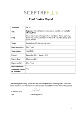 Final Review Report