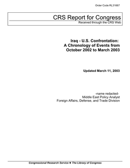 A Chronology of Events from October 2002 to March 2003