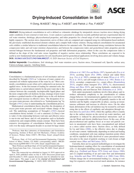 Drying-Induced Consolidation in Soil