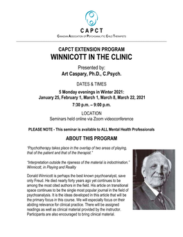 Winnicott in the Clinic