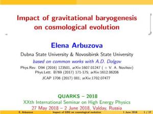 Impact of Gravitational Baryogenesis on Cosmological Evolution