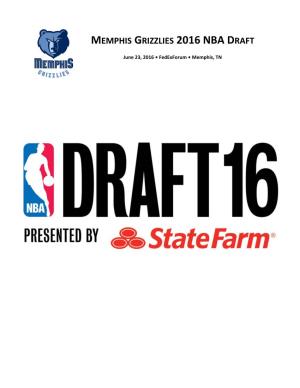 Memphis Grizzlies 2016 Nba Draft