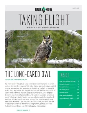 THE LONG-EARED OWL INSIDE by CHRIS NERI and NOVA MACKENTLEY News from the Board and Staff