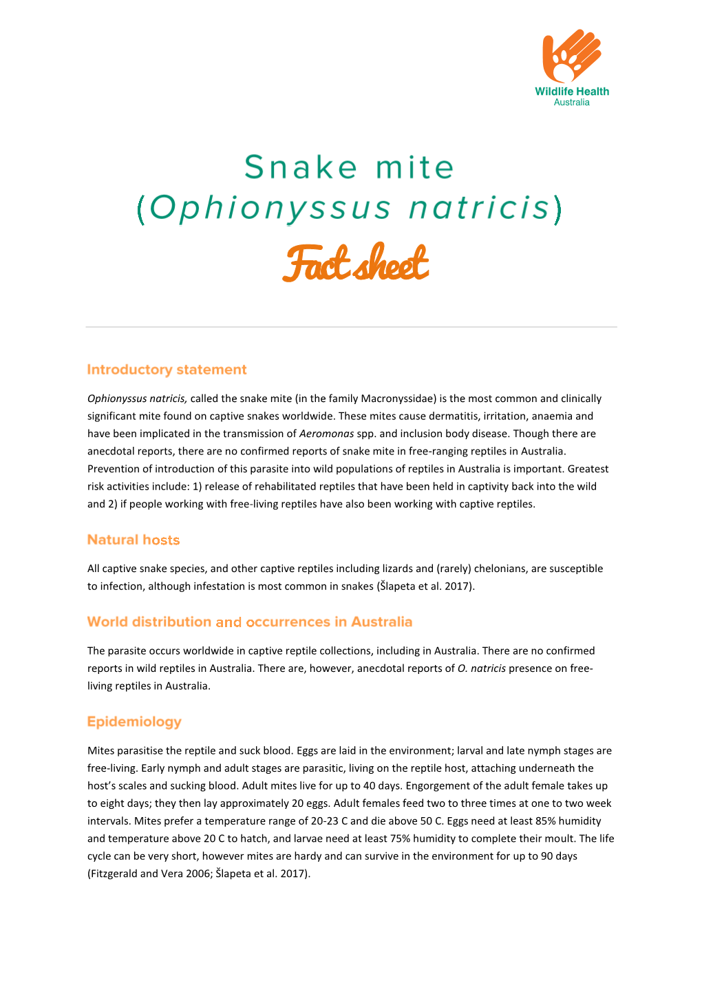 Snake Mite (Ophionyssus Natricis) | September 2018 | 2 in Their Jurisdictions