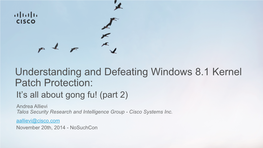 Understanding and Defeating Windows 8.1 Kernel Patch Protection