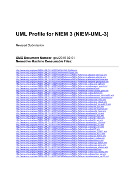 UML Profile for NIEM 3 (NIEM-UML-3)