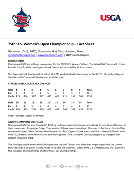 75Th US Women's Open Championship