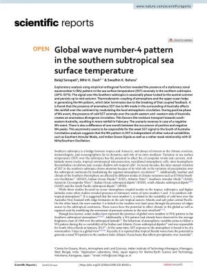 Global Wave Number-4 Pattern in the Southern Subtropical Sea Surface