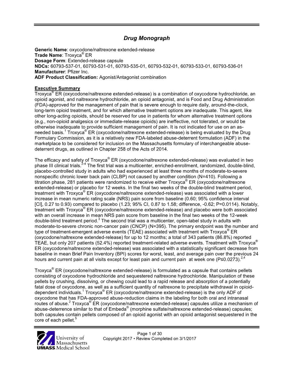 Open PDF File, 494.85 KB, for Troxyca Drug Monograph