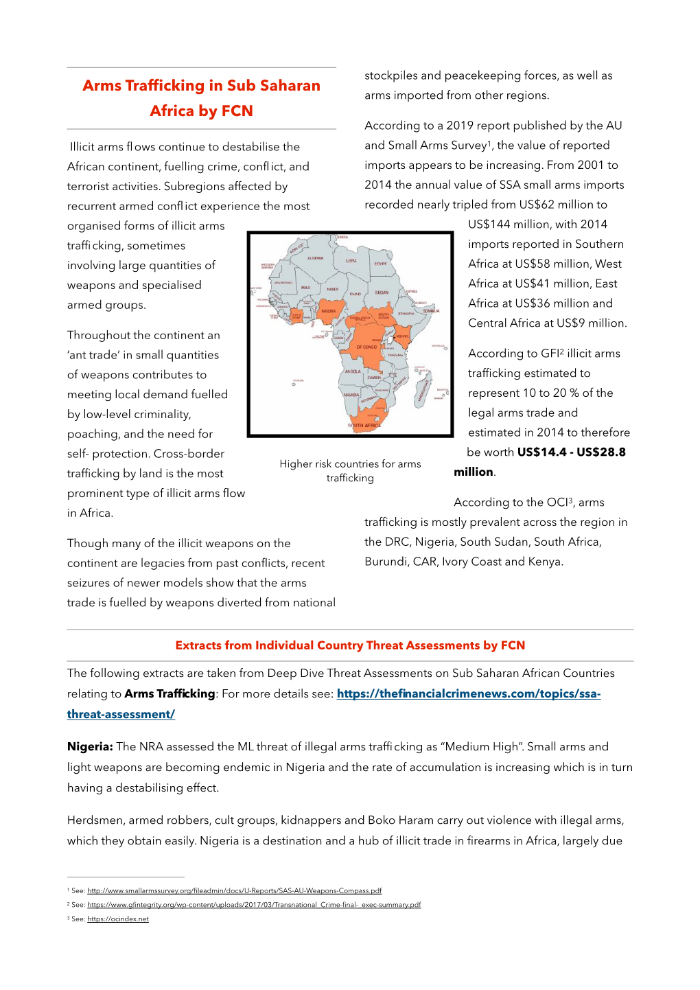 Arms Trafficking in SSA By