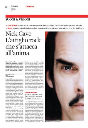 Nick Cave L'artiglio Rock Che S'attacca All'anima