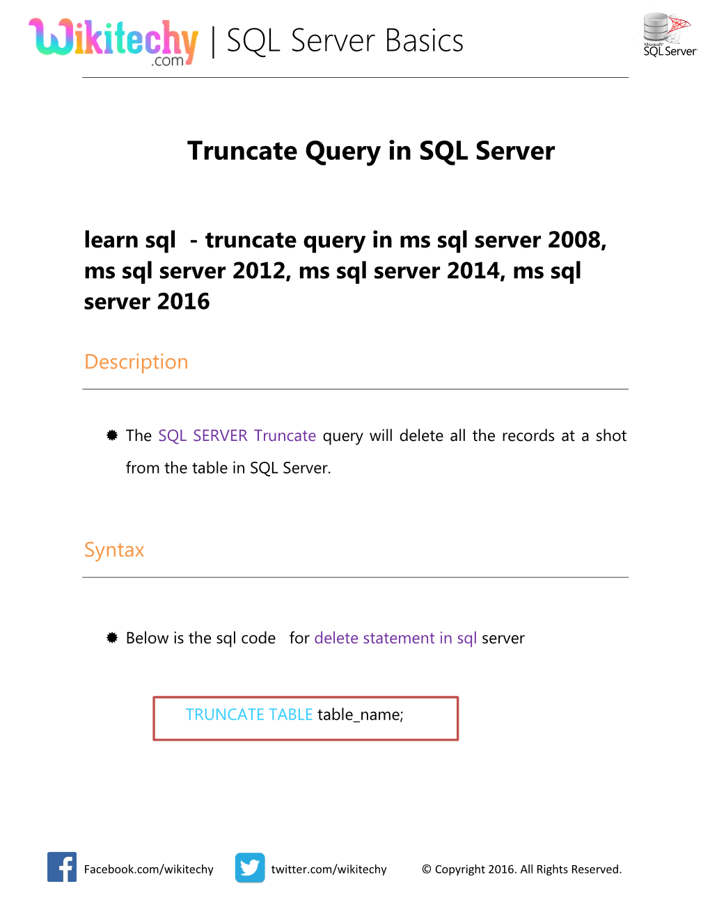 | SQL Server Basics