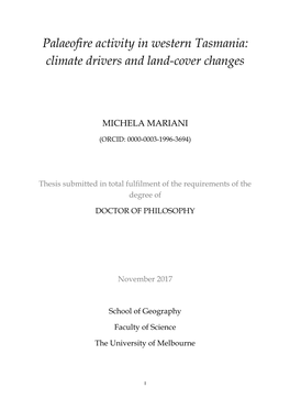 Palaeofire Activity in Western Tasmania: Climate Drivers and Land-Cover Changes