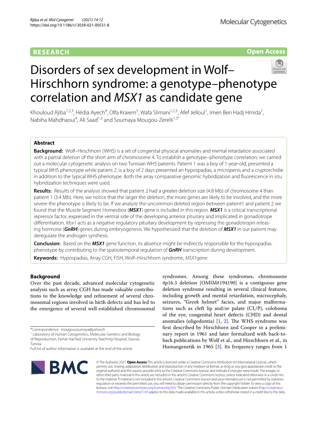 Disorders of Sex Development in Wolf–Hirschhorn Syndrome: a Genotype