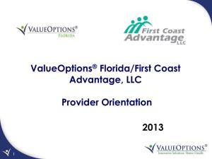Florida First Coast Advantage Provider Orientation