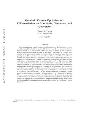 Geodesic Convex Optimization: Differentiation on Manifolds