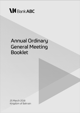 Annual Ordinary General Meeting Booklet