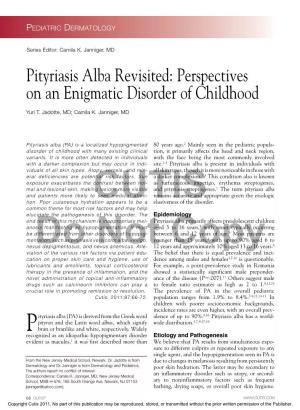Pityriasis Alba Revisited: Perspectives on an Enigmatic Disorder of Childhood