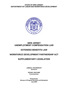 New Jersey Unemployment Compensation Law Extended Benefits