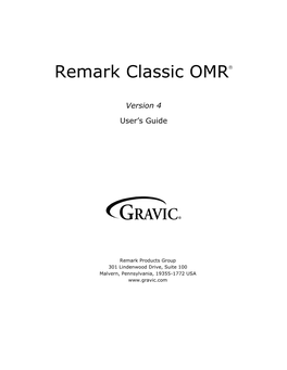 Remark Classic OMR 4 User's Guide