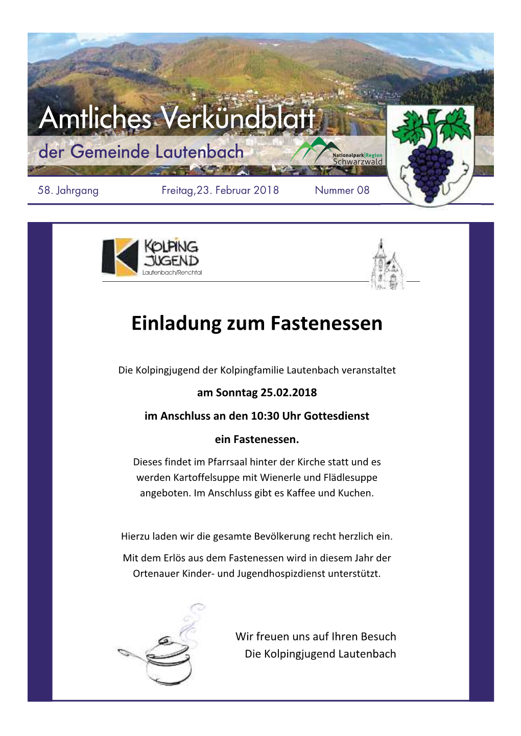 Amtliches Verkündblatt Der Gemeinde Lautenbach