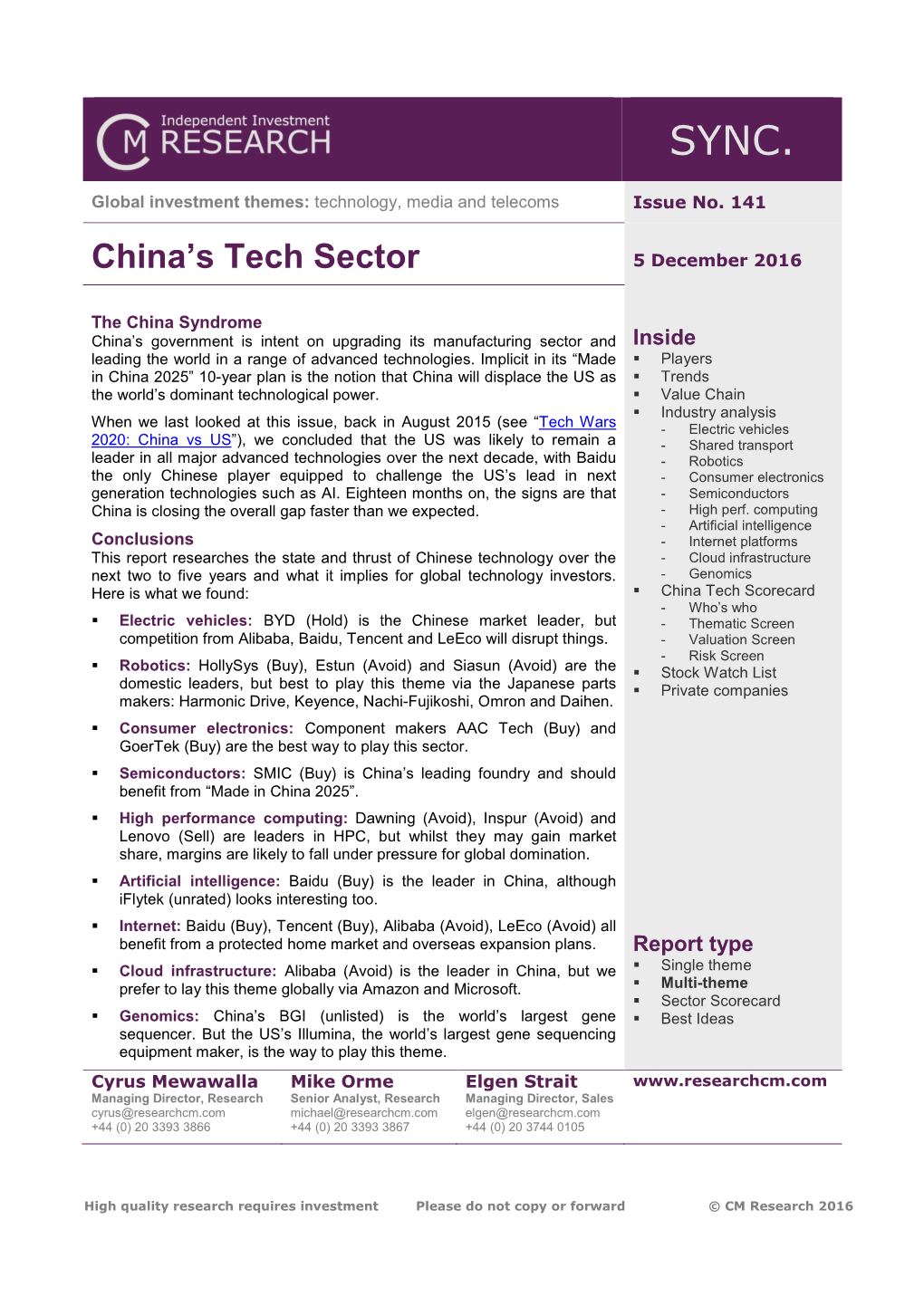 China's Tech Sector