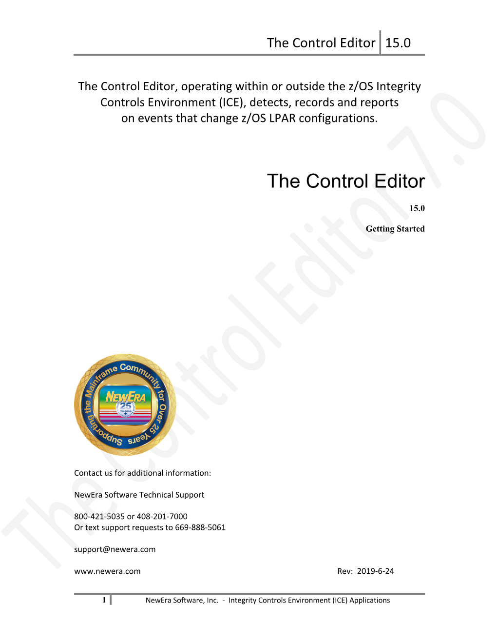 The Control Editor 15.0