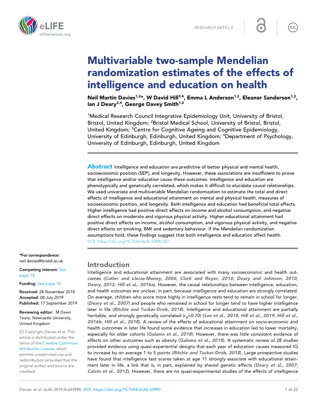 Multivariable Two-Sample Mendelian Randomization Estimates of The