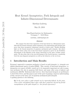 Heat Kernel Asymptotics, Path Integrals and Infinite-Dimensional