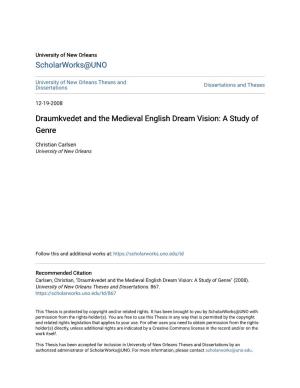 Draumkvedet and the Medieval English Dream Vision: a Study of Genre