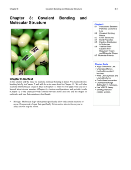 Chapter 8: Covalent Bonding and Molecular Structure