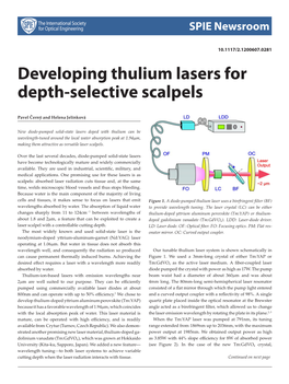 Developing Thulium Lasers for Depth-Selective Scalpels