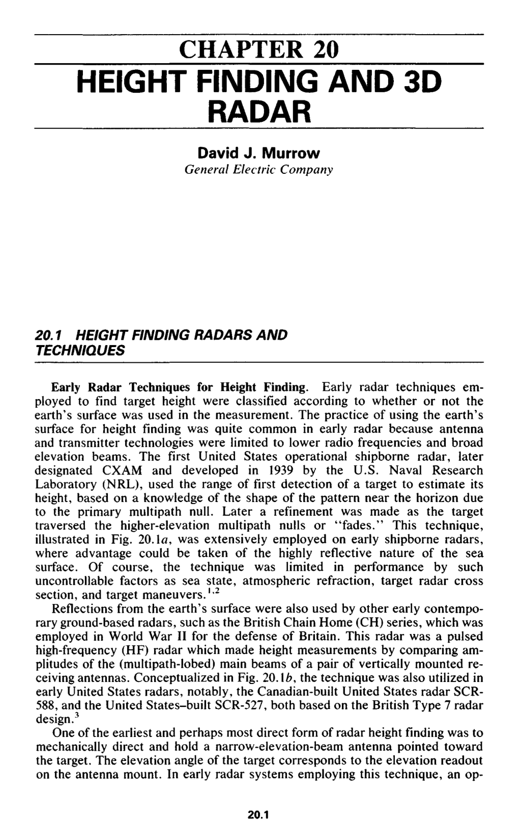 Chapter 20: Height Finding and 3D Radar