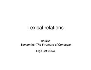 Lexical Relations