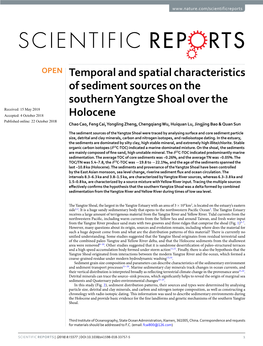 Temporal and Spatial Characteristics of Sediment Sources on the Southern