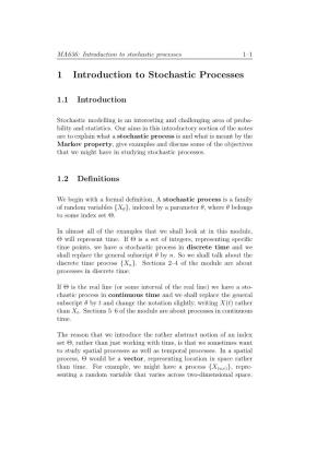 1 Introduction to Stochastic Processes