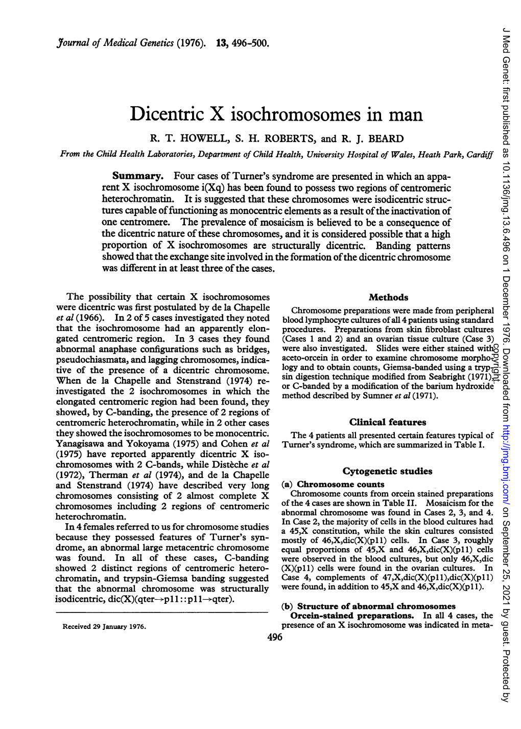 Dicentric X Isochromosomes in Man R