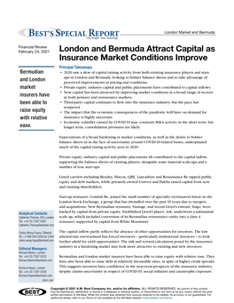 London and Bermuda Attract Capital As Insurance Market